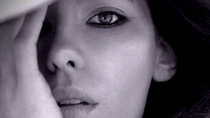 Kate Beckinsale Black And White Face Closeup